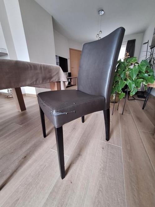 Gratis 6 stoelen voor eetkamer, Huis en Inrichting, Stoelen, Gebruikt, Bruin, Ophalen