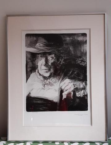 schilderij oude man met hoed beschikbaar voor biedingen