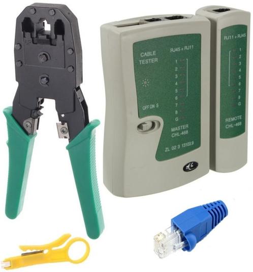Pince à connecteurs RJ9, RJ11, RJ45 testeur + connecteurs No, Informatique & Logiciels, Pc & Câble réseau, Neuf, Enlèvement ou Envoi