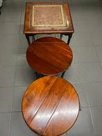 tables en merisier - tables gigogne sur roulettes, Minder dan 55 cm, Gebruikt, Tables gigognes en merisier, Vierkant