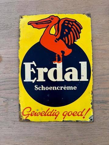 Erdal schoencreme oud reclamebord, Verzamelen, Ophalen of Verzenden, Gebruikt, Reclamebord