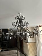 Kroonluchter met metalen voluten en kristallen, Ophalen, Zo goed als nieuw