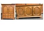 Eikenhouten servies/tv- en buffetkast, Huis en Inrichting, Kasten | Dressoirs, Ophalen, Gebruikt, Eikenhout, Met deur(en)