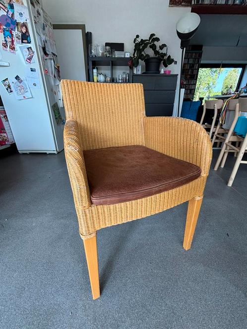 8 eettafel-stoelen van Vincent Sheppard Exclusive Lloyd Loom, Huis en Inrichting, Fauteuils, Gebruikt, Leer, Riet of Rotan, 50 tot 75 cm