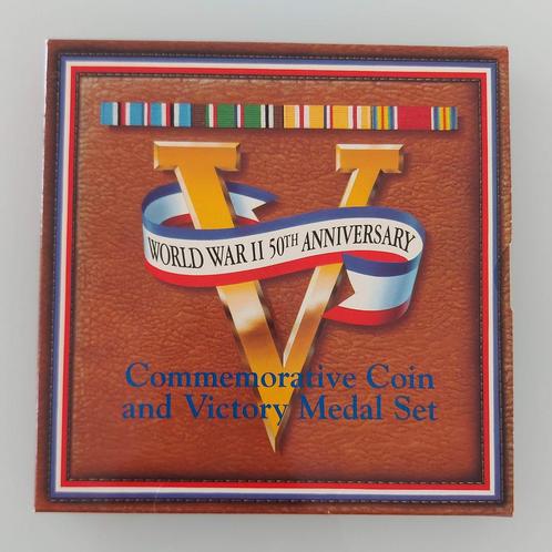 USA 1993 - Coin & Victory Medal Set 'WWII 50th Anniversary', Timbres & Monnaies, Monnaies | Amérique, Série, Amérique du Nord