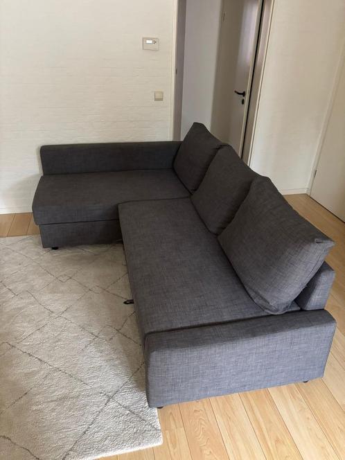 FRIHETEN hoekslaapbank IKEA met opberger, Huis en Inrichting, Slaapkamer | Slaapbanken, Gebruikt, Tweepersoons, Grijs, Ophalen