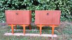 Set vintage houten nachtkastjes, Huis en Inrichting, Ophalen, Gebruikt