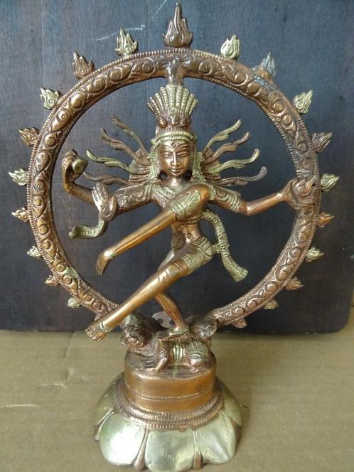 Antiek bronzen beeld Shiva beeld dansende Shiva 20cm India, Antiek en Kunst, Kunst | Beelden en Houtsnijwerken, Ophalen of Verzenden