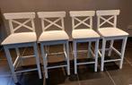 4 Ikea barstoelen Rosentorp, Huis en Inrichting, Stoelen, Ophalen, Gebruikt, Wit, Hout