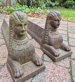 Set gietijzeren vuurbokken / haardijzers (andirons, chenets), Tuin en Terras, Ophalen of Verzenden, Gebruikt, Gietijzer