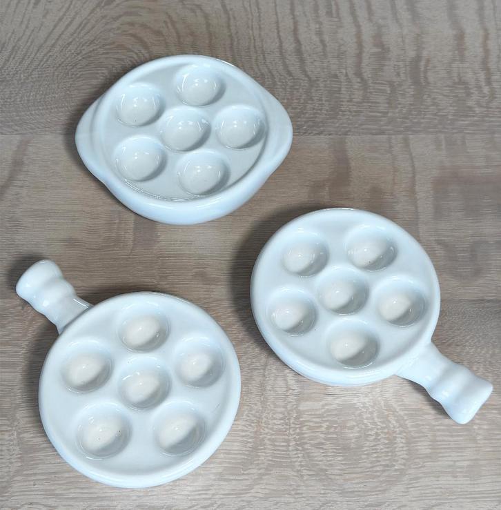 Escargotborden - escargot borden - serveerschalen - servies, Huis en Inrichting, Keuken | Servies, Gebruikt, Bord(en), Porselein