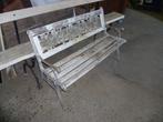 OUDE  TUINBANK MET GIETIJZEREN POTEN EN RUG, Antiek en Kunst, Curiosa en Brocante, Ophalen