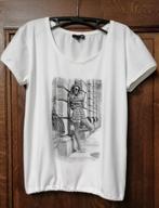 Witte T-shirt met vooraan print van JBC, L, Kleding | Dames, T-shirts, Ophalen of Verzenden, Zo goed als nieuw