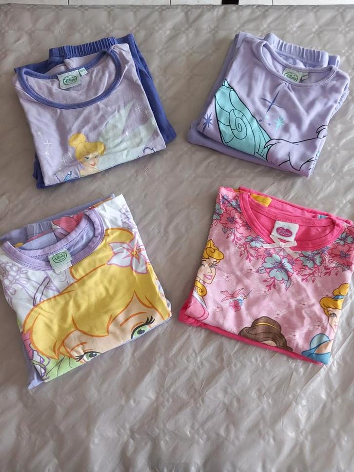 Pyjama's Dinsey Princess, Tinkerbell maat 110/116/122, Kinderen en Baby's, Kinderkleding | Maat 116, Zo goed als nieuw, Meisje