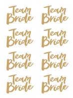 Gouden tattoos 'team bride' - vrijgezellen feest - 16stuks, Verzenden, Nieuw, Feestartikel