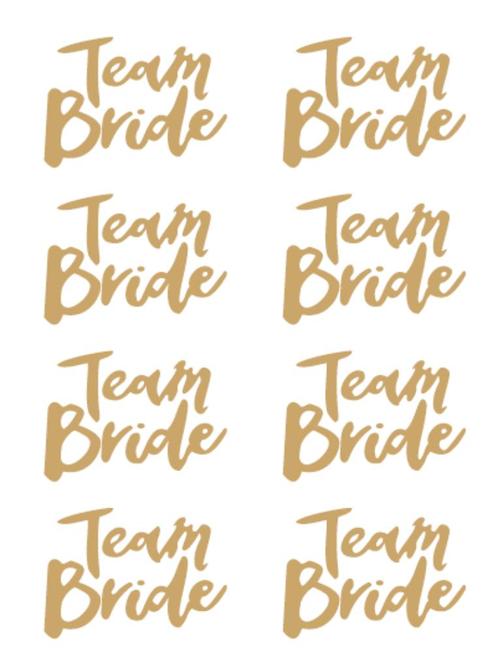 Gouden tattoos 'team bride' - vrijgezellen feest - 16stuks, Hobby en Vrije tijd, Feestartikelen, Nieuw, Feestartikel, Verzenden