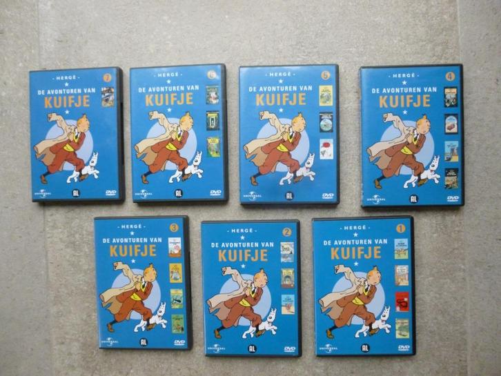 7x dvd Tekenfilm 22 avonturen van Kuifje, Cd's en Dvd's, Dvd's | Tekenfilms en Animatie, Zo goed als nieuw, Europees, Tekenfilm