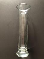 jaren '80,  cilindervormige glazen vaas, hoogte 30 cm, Ophalen