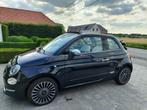 Fiat 500c zwart met zwarte kap 70000 km, Auto's, Fiat, 4 zetels, Cabriolet, Zwart, Handgeschakeld