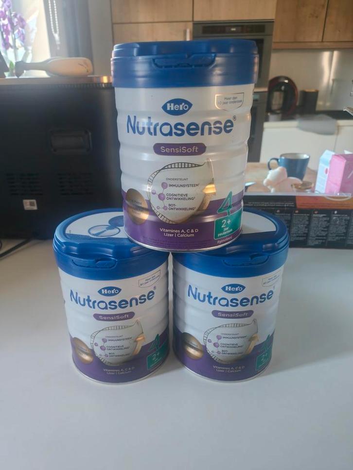 3 gesloten potten Nutrasense - sensisoft opvolgmelk, Kinderen en Baby's, Babyvoeding en Toebehoren, Ophalen