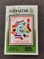 Gibraltar 1977 - Int. Postzegeltentoonstelling, vlaggen, Ophalen of Verzenden, Overige landen, Gestempeld