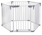 Barrière bébé métal blanc 390 cm, modulable, Ophalen, Zo goed als nieuw, Metaal of IJzer, 115 cm of meer