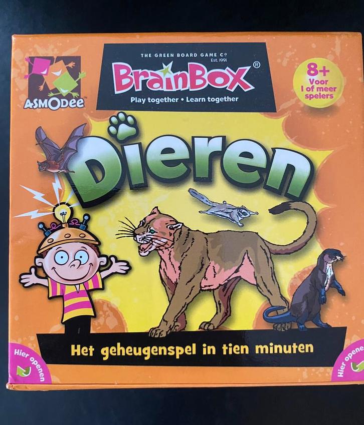 🍄 BrainBox. DIEREN. In absolute NIEUWSTAAT, Hobby en Vrije tijd, Gezelschapsspellen | Kaartspellen, Zo goed als nieuw, Ophalen of Verzenden