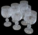 6 Bohemia geslepen kristallen glazen., Antiquités & Art, Antiquités | Verre & Cristal, Enlèvement