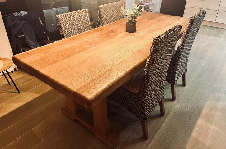 Eiken tafel te koop, Huis en Inrichting, Tafels | Eettafels, Zo goed als nieuw, 50 tot 100 cm, 200 cm of meer, Vijf personen of meer