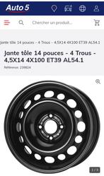 4 jantes - tôle - 4 trous - 14 pouces, Enlèvement, Utilisé, 14 pouces, Jante(s)