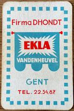 EKLA/VANDENHEUVEL/FIRMA DHONDT/GENT/speelkaart, Ophalen of Verzenden, Zo goed als nieuw, Gebruiksvoorwerp