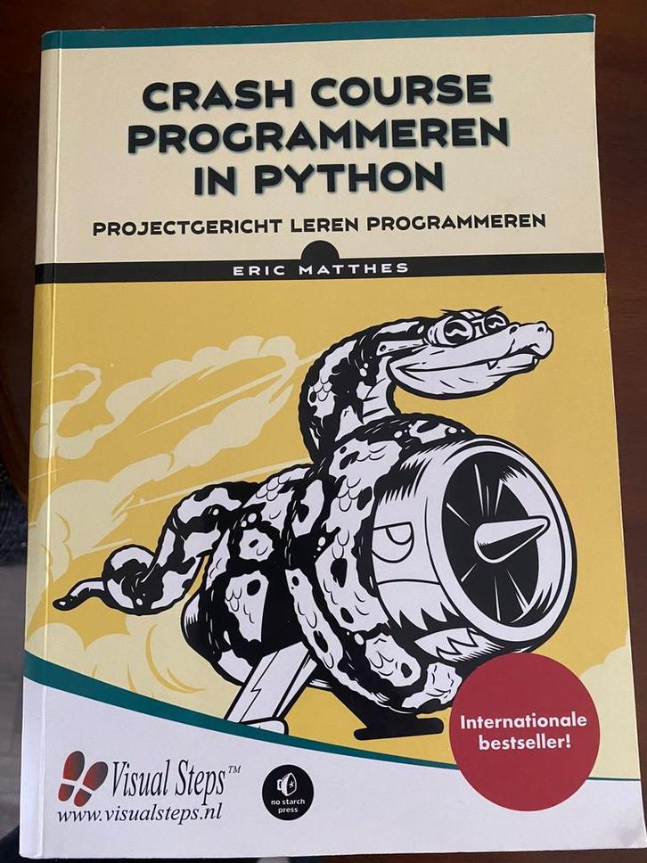 Eric Matthes - Crash course programmeren in Python, Boeken, Informatica en Computer, Zo goed als nieuw, Ophalen of Verzenden