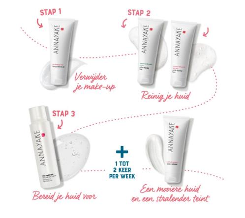 Annayake 4 x 75 ml reinigingen: € 85, Handtassen en Accessoires, Uiterlijk | Gezichtsverzorging, Nieuw, Verzorging, Gehele gezicht