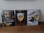 3 nieuwe Blikken Bierborden ENAME, Gentse STROP enz, Ophalen of Verzenden, Nieuw, Reclamebord, Plaat of Schild, Overige merken
