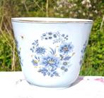 cache pot faience fleur bleu gouda holland, Ophalen of Verzenden