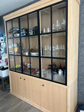 Mooie houten servieskast, Neuf, Avec porte(s), 25 à 50 cm, 150 à 200 cm