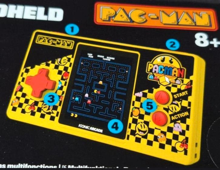 Pac-Man geïntegreerde draagbare console voor 3 games, Games en Spelcomputers, Spelcomputers | Overige, Nieuw, Ophalen of Verzenden
