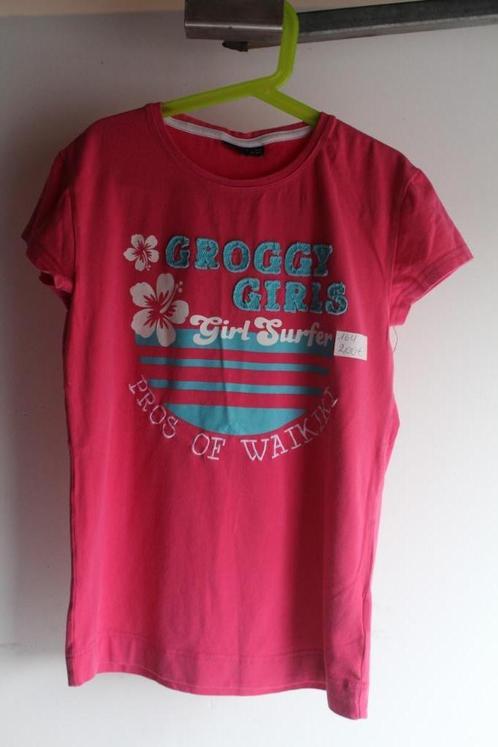 Fushia roze t-shirt maat 152, Kinderen en Baby's, Kinderkleding | Maat 152, Gebruikt, Meisje, Shirt of Longsleeve, Ophalen of Verzenden