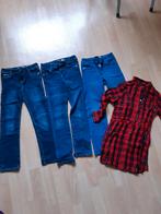 Pack: 3 jeans + 1 robe pour fille 7 ans / 122cm., Fille, Enlèvement, Utilisé