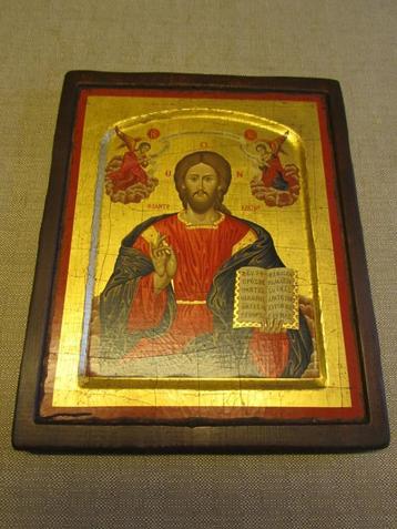Byzantijnse icoon Christ Pantocrator, Kreta, Preveli, 1834! beschikbaar voor biedingen