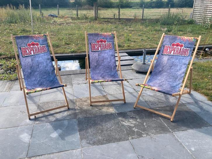 Opvouwbare strand/ligstoel Desperados, Tuin en Terras, Tuinstoelen, Zo goed als nieuw, Ophalen