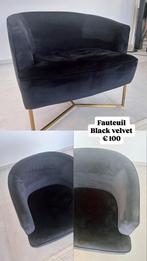 Fauteuil black velvet, Ophalen, Zo goed als nieuw, Stof