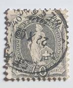 Helvetia staande1882 Scott 84 40 franco grijs grote cijfers, Timbres & Monnaies, Timbres | Europe | Suisse, Affranchi, Enlèvement ou Envoi