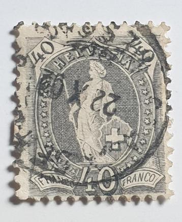 Helvetia staande1882 Scott 84 40 franco grijs grote cijfers