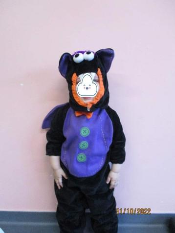 Verkleedkleding - Vleermuis maat 12m-18m, Enlèvement, Comme neuf, 104 ou plus petit, Garçon ou Fille