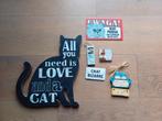 Diverse bordjes decoratie kat chat, Huis en Inrichting, Ophalen of Verzenden, Zo goed als nieuw