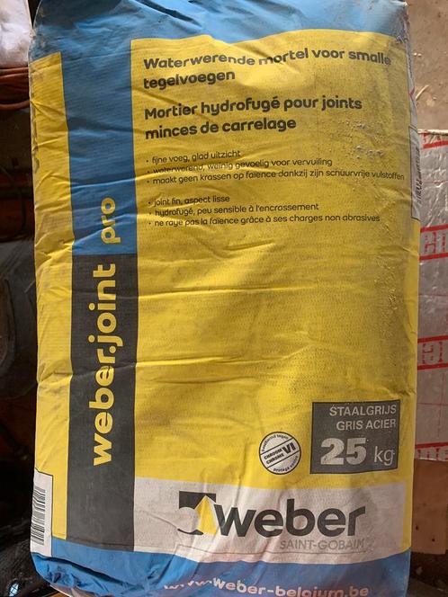 Weber Joint Pro 25kg staalgrijs 4 stuks, Bricolage & Construction, Dalles & Carrelages, Neuf, Autres types, Autres matériaux, Enlèvement