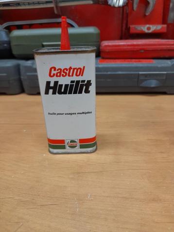 Oude lege oliekan Castrol Huilit beschikbaar voor biedingen