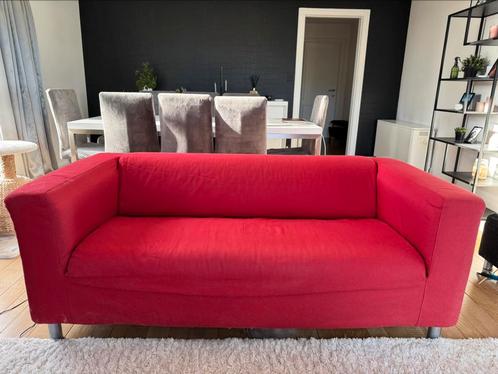 Rode Klippan zetel IKEA, Huis en Inrichting, Zetels | Zetels, Gebruikt, Rechte bank, Tweepersoons, 150 tot 200 cm, Minder dan 75 cm