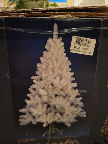 Witte kerstboom 1m80 met versiering  beschikbaar voor biedingen